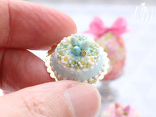 Load image into Gallery viewer, Spring Blossom Easter Egg Nest Cake (Turquoise) - Miniature Food in 12th Scale for Dollhouse