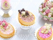 Load image into Gallery viewer, Chocolate Cream Tarte – Egg-Shaped decorated with Easter Eggs, Bunny, Blossoms - Miniature Food