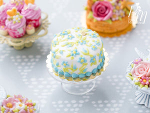 Classic 'Forget-Me-Not' Hand-piped Cake - Miniature Food