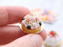 Load image into Gallery viewer, Pink Blossoms Spring St Honoré French Pastry - Miniature Food for Dollhouse 12th scale (1:12)