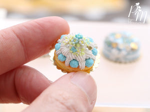 Blue Blossoms Spring St Honoré French Pastry - Miniature Food