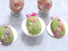 Load image into Gallery viewer, Easter Egg Cake with Spring Garden Blossom Decoration (A - Dark Pink) - Miniature Food