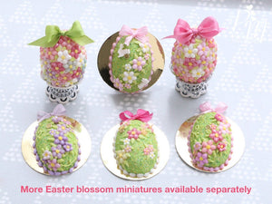 Spring Garden Blossom and Rabbits Easter Egg Cake (D - Light Pink)