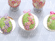 Load image into Gallery viewer, Easter Egg Cake with Spring Garden Blossom Decoration  (B - Light Pink) - Miniature Food