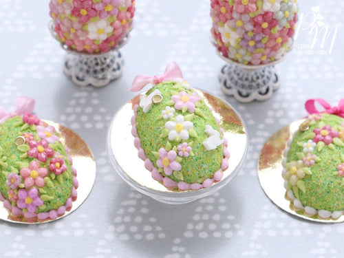Spring Garden Blossom and Rabbits Easter Egg Cake (D - Light Pink)