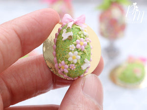 Spring Garden Blossom and Rabbits Easter Egg Cake (D - Light Pink)