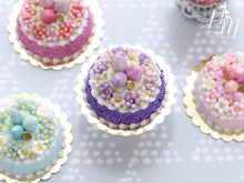 Load image into Gallery viewer, Spring Blossom Easter Egg Nest Cake (Purple) - Miniature Food in 12th Scale for Dollhouse