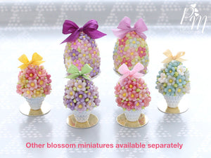 Spring Blossom Easter Egg (Purple Bow) on Shabby Chic Stand - Miniature Food in 12th Scale