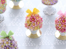 Load image into Gallery viewer, Spring Blossom Easter Egg in Shabby Chic Pot (Yellow Bow)