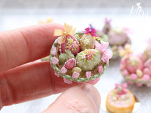 Load image into Gallery viewer, Beautiful Easter Basket Filled with Colourful Easter Eggs and Rabbit Candy (B) Miniature Food