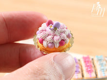 Load image into Gallery viewer, Pink St Honoré and Macaroons French Pastry - Miniature Food for Dollhouse 12th scale