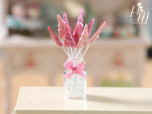 Load image into Gallery viewer, Eiffel Tower Lollipops with Glass Display Jar - Shades of Pink - Miniature Food