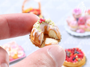 Raspberry Kouglof / Pound Cake (Cut) - 12th Scale Miniature Food