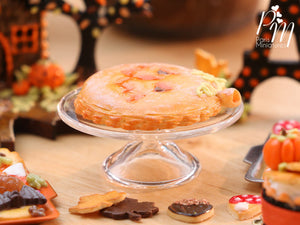 French Pumpkin Galette with Jack O'Lantern Face - 12th Scale Miniature Food
