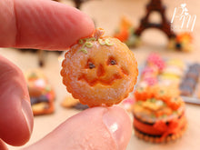 Load image into Gallery viewer, French Pumpkin Galette with Jack O&#39;Lantern Face - 12th Scale Miniature Food
