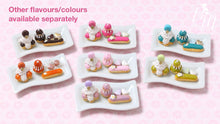 Load image into Gallery viewer, Classic French Pastries/Desserts on Plate (Raspberry) St Honoré, Religieuse, Eclair - Miniature Food