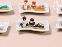 Load image into Gallery viewer, Classic French Pastries - St Honoré, Religieuse, Eclair - Chocolate Selection - Miniature Food