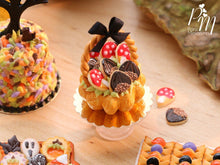 Load image into Gallery viewer, Autumn Basket Cake Filled with Novelty Chestnut and Toadstool Cookies - Miniature Food