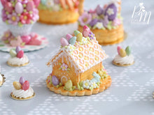 Load image into Gallery viewer, Handmade Miniature Cookie Easter House - Miniature Food in 12th Scale