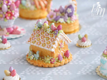 Load image into Gallery viewer, Handmade Miniature Cookie Easter House - Miniature Food in 12th Scale