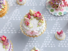Load image into Gallery viewer, Handmade Miniature Easter Cake Decorated with Eggs, Rabbits, Flowers - (B - Pink/Green)