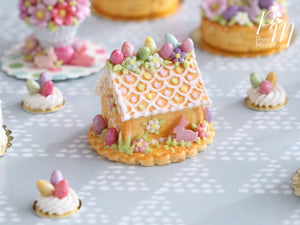 Handmade Miniature Cookie Easter House - Miniature Food in 12th Scale