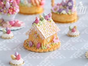Handmade Miniature Cookie Easter House - Miniature Food in 12th Scale