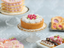 Load image into Gallery viewer, Raspberry Cream Tart - Miniature Food in 12th Scale for Dollhouse