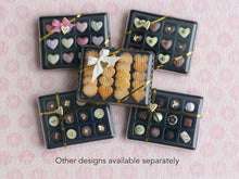 Load image into Gallery viewer, Luxurious Chocolaterie Box of 12 French Chocolates - Miniature Food in 12th Scale for Dollhouse