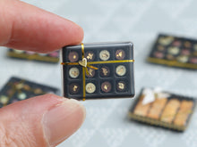 Load image into Gallery viewer, Luxurious Box of French &quot;Palet Or&quot; Chocolates Decorated with real Gold Leaf - Miniature Food