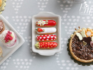 Strawberry French Eclairs - Four Different Designs - Miniature Food
