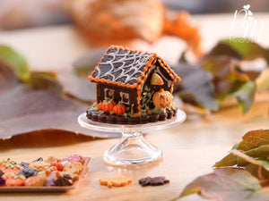 Spooky Chocolate Cookie Haunted House for Fall / Autumn / Halloween - Miniature Food