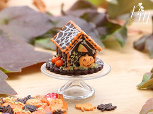 Spooky Chocolate Cookie Haunted House for Fall / Autumn / Halloween - Miniature Food
