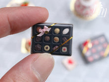 Load image into Gallery viewer, Valentines Box of 12 Beautiful Chocolates (D) - Miniature Food in 12th Scale for Dollhouses