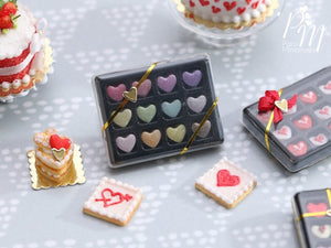 Box of Twelve Coloured Heart-Shaped Miniature Candies