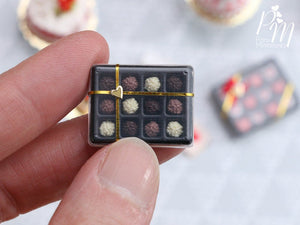 Box of Handmade Miniature Chocolate Rochers in Dark, Milk and White Chocolate
