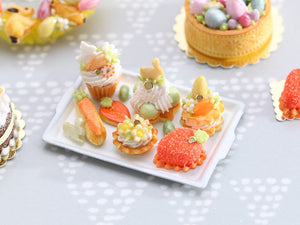Easter-themed Pastries and Treats on Metal Baking Tray - 12th Scale Miniature Food