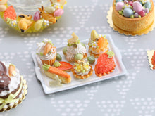 Load image into Gallery viewer, Easter-themed Pastries and Treats on Metal Baking Tray - 12th Scale Miniature Food