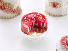 Load image into Gallery viewer, Raspberry cheesecake decorated with French Berlingot Candy - Miniature Food in 12th scale