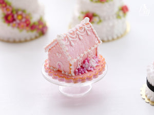 Pink Marie Antoinette Cookie House - Miniature Food for Dollhouse 12th scale