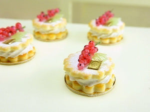 French Cream-Filled Red Currant Sablé (French Cookie / Biscuit) - 12th Scale Miniature Food