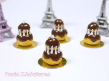 Load image into Gallery viewer, Chocolate Religieuse French Pastry - Handmade Miniature Food