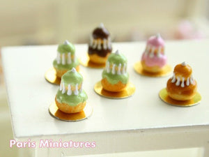 Pistachio Religieuse - French Pastry in 12th Scale - Handmade Dollhouse Miniature Food