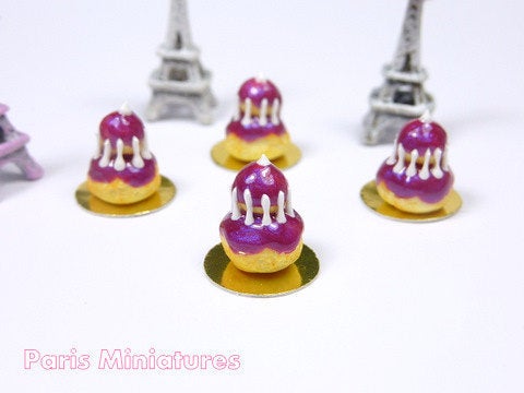 Blackberry Religieuse - French Pastry in 12th Scale