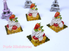 Load image into Gallery viewer, Strawberry St Honoré - French Pastry in 12th Scale - Handmade Dollhouse Miniature Food