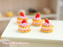 Load image into Gallery viewer, French Sablé Chantilly Fraises - Strawberry and Cream Shortbreads Miniature Food