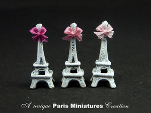 Shabby Chic Eiffel Tower - Miniature Decoration - French Handmade Dollhouse Miniature