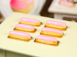 Pink Eclair - French Pastry in 12th Scale - Handmade Dollhouse Miniature Food