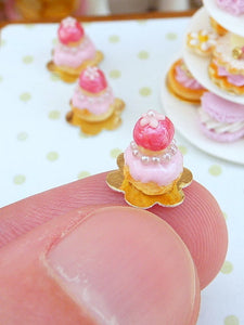 Pink 'Princess' Religieuse - French Pastry - 12th Scale Miniature Food
