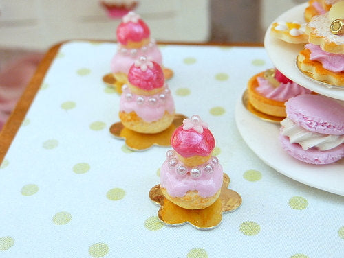 Pink 'Princess' Religieuse - French Pastry - 12th Scale Miniature Food